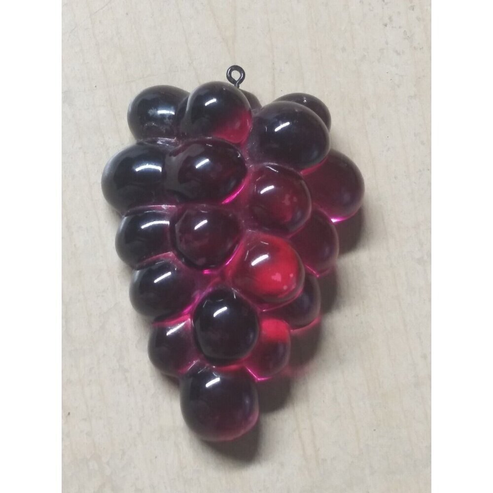 Pfaltzgraff Grapes cluster Murano Style Glass Fruit home decor 3" Purple Plum